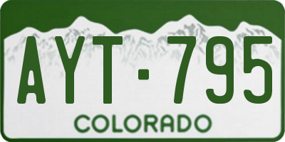 CO license plate AYT795
