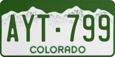 CO license plate AYT799
