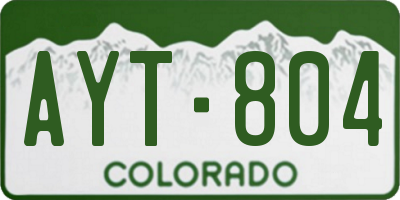 CO license plate AYT804