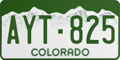 CO license plate AYT825