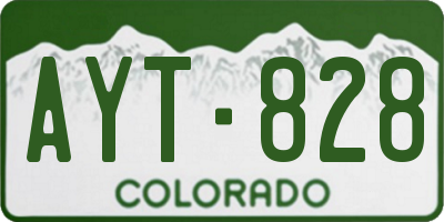 CO license plate AYT828