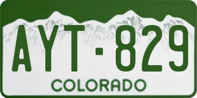 CO license plate AYT829