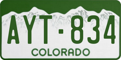 CO license plate AYT834