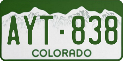 CO license plate AYT838