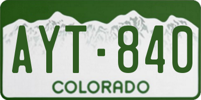 CO license plate AYT840
