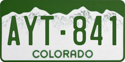 CO license plate AYT841