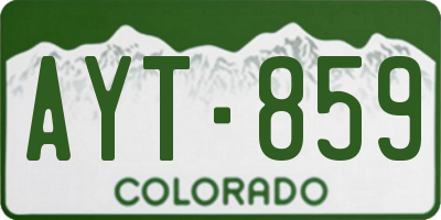 CO license plate AYT859