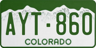 CO license plate AYT860