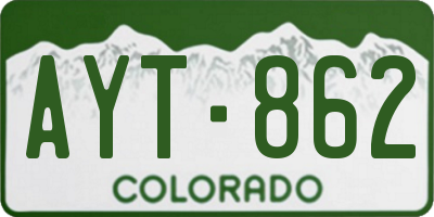 CO license plate AYT862