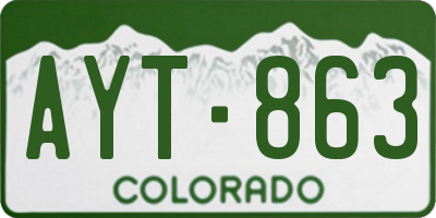 CO license plate AYT863