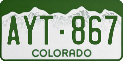 CO license plate AYT867