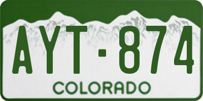 CO license plate AYT874