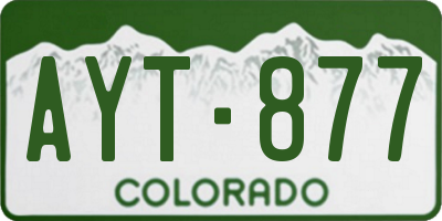CO license plate AYT877