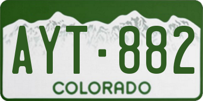 CO license plate AYT882