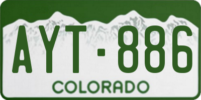 CO license plate AYT886