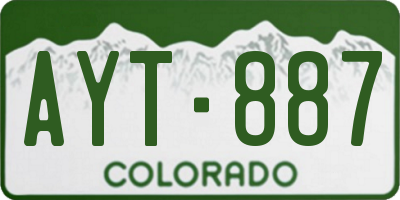 CO license plate AYT887