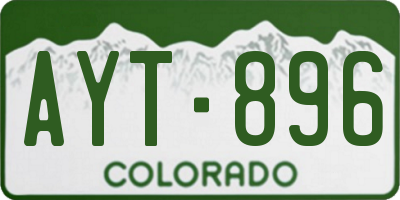 CO license plate AYT896