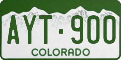 CO license plate AYT900