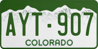 CO license plate AYT907