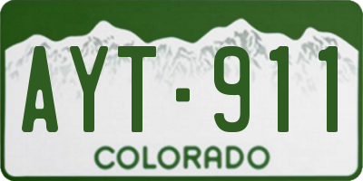 CO license plate AYT911