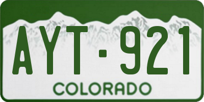 CO license plate AYT921