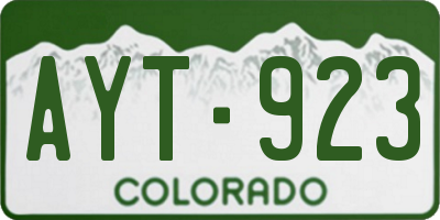 CO license plate AYT923