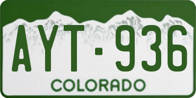 CO license plate AYT936