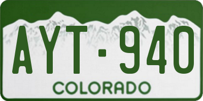 CO license plate AYT940
