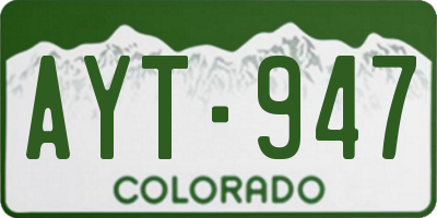 CO license plate AYT947