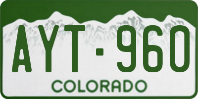 CO license plate AYT960
