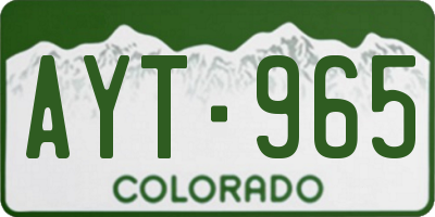 CO license plate AYT965