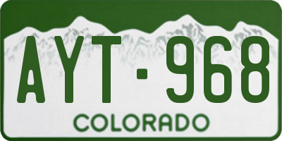 CO license plate AYT968