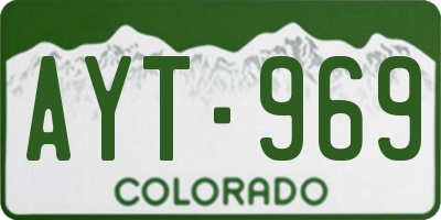 CO license plate AYT969