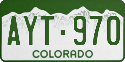 CO license plate AYT970