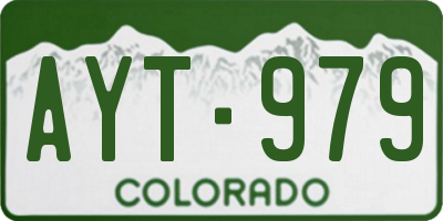 CO license plate AYT979