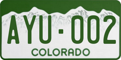 CO license plate AYU002