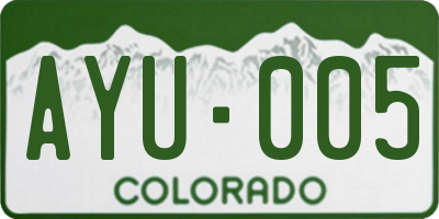 CO license plate AYU005
