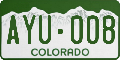CO license plate AYU008