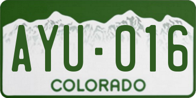 CO license plate AYU016