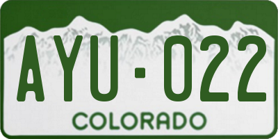 CO license plate AYU022