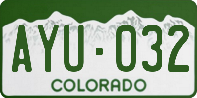 CO license plate AYU032
