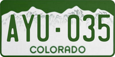 CO license plate AYU035