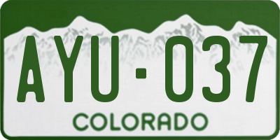 CO license plate AYU037