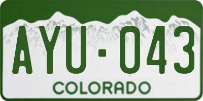CO license plate AYU043