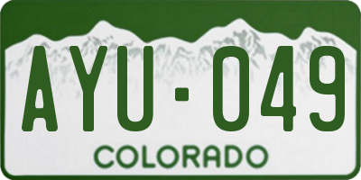 CO license plate AYU049
