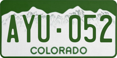CO license plate AYU052