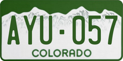 CO license plate AYU057