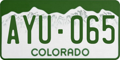 CO license plate AYU065