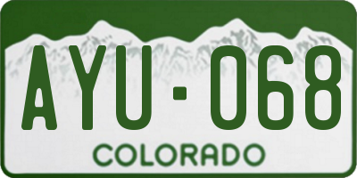 CO license plate AYU068