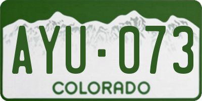 CO license plate AYU073